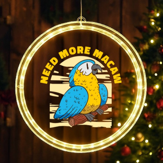 Macaw Parrot Lover Nature Zoo Animal Pet LED Christmas Window Lights