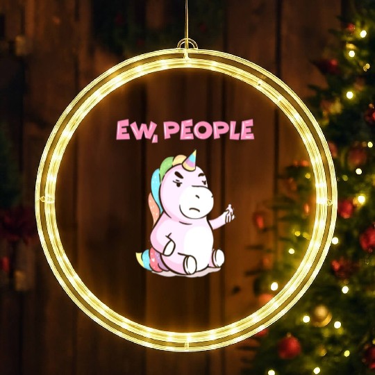 Ew People Unicorn Sweet Funny Unicorn Gift LED Christmas Window Lights