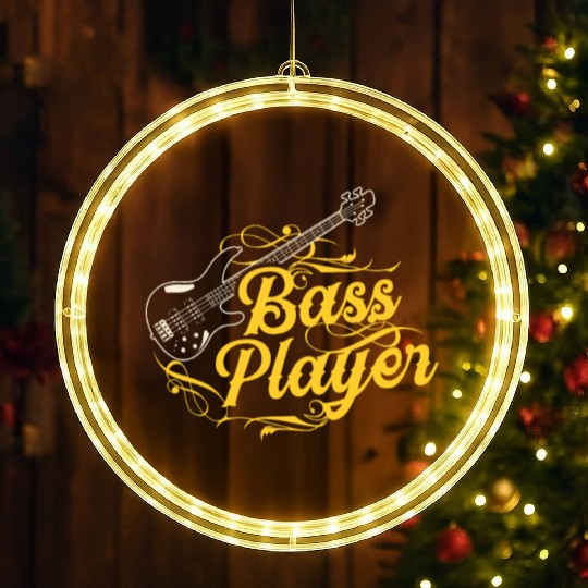 Bass Player Music Guitar Band Musician LED Christmas Window Lights