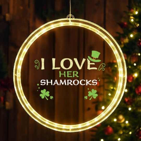 I Love Her Shamrocks LED Christmas Window Lights