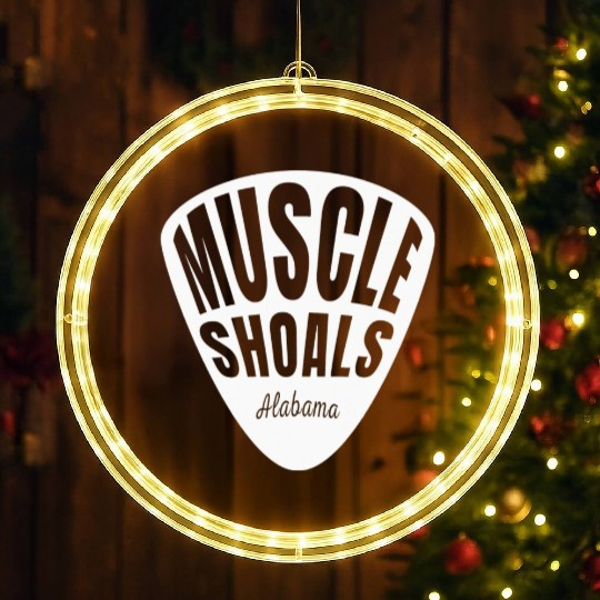 Muscle Shoals Albm Guitar Pick Music Recording LED Christmas Window Lights