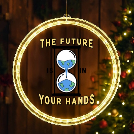 Earth Hour Time Environmentalist Save The Planet LED Christmas Window Lights