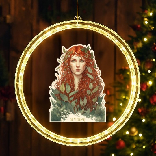 druid red hair spring forest elf nature fairy LED Christmas Window Lights