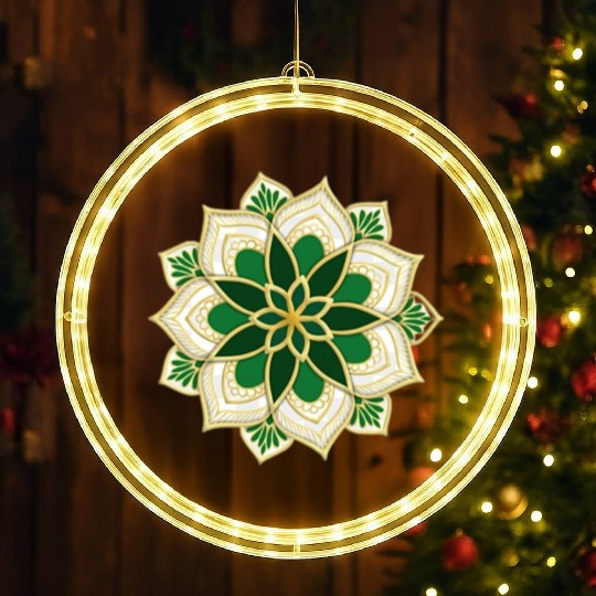 green mandala for islamic holidays LED Christmas Window Lights