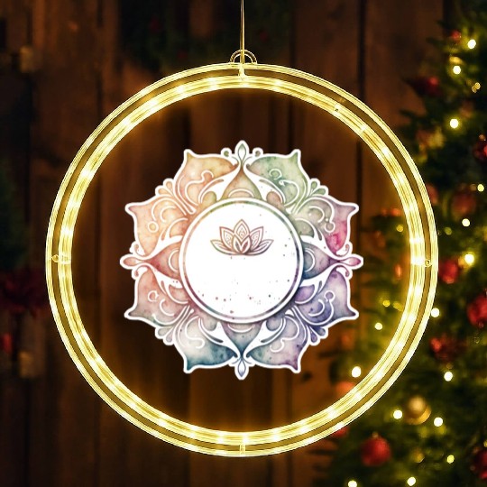 Yoga Mandala DIY Spiritual Meditation Karma Sport LED Christmas Window Lights