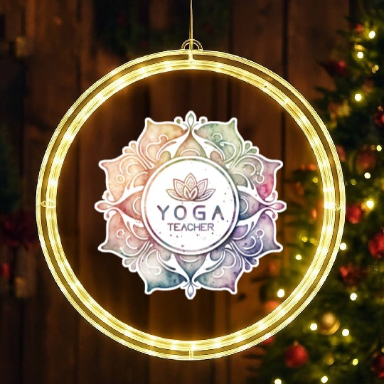 Yoga Teacher Mandala Spiritual Meditation Karma LED Christmas Window Lights