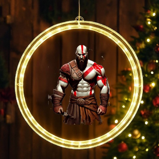 iconic Kratos, the God of War LED Christmas Window Lights