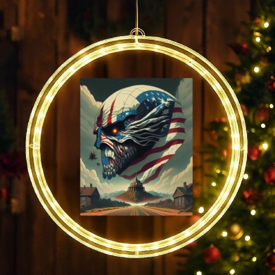 Show Your American Pride with this Patriotic Skull LED Christmas Window Lights
