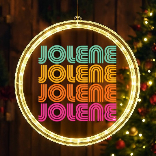 Jolene Retro Vintage 70s 80s Rainbow Pink Song Sun LED Christmas Window Lights