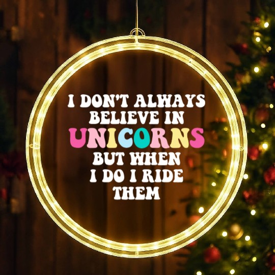 Believe in Magic Ride the Unicorn, inspired design LED Christmas Window Lights
