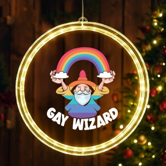 Gay Wizard Rainbow Pride Month LGBTQ Gay Pride LED Christmas Window Lights