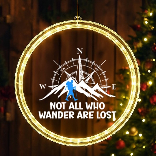 Hiker funny Wanderlust Mountaineer Hiking LED Christmas Window Lights