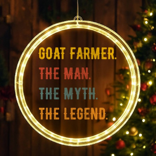 Goat Farmer Man Myth The Legend LED Christmas Window Lights