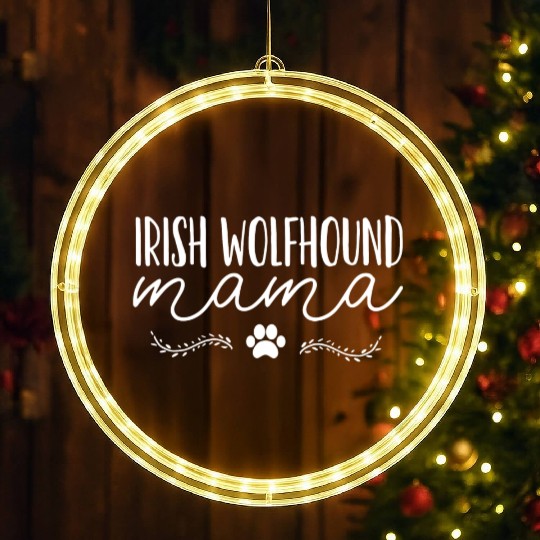 Irish Wolfhound Dog Mom LED Christmas Window Lights