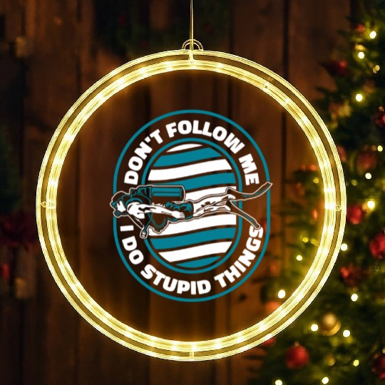 Don't Follow Me I Do Stupid Things Technical LED Christmas Window Lights