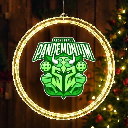 Pickleball Pandemonium | Paddle Sports Player LED Christmas Window Lights