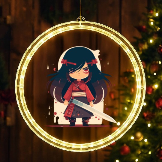 Girl Samurai LED Christmas Window Lights