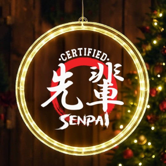 Certified Senpai Japanese Manga Anime Lover Otaku LED Christmas Window Lights