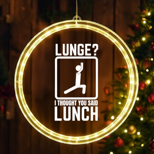 Funny Gym, Workout Top, Lunge Lunch Stick Figure LED Christmas Window Lights