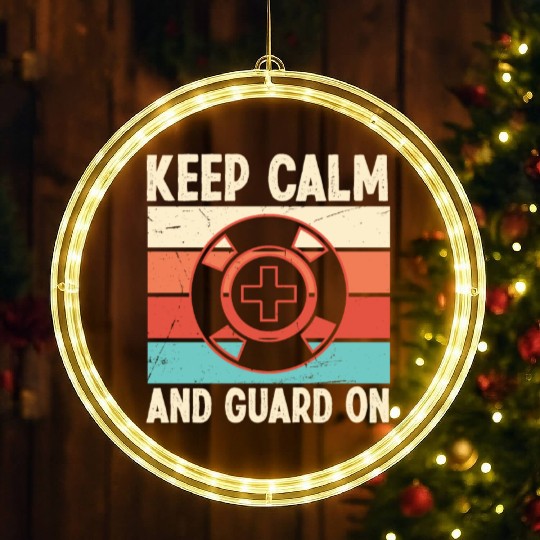 Lifeguard keep calm guard on swimming pool guard LED Christmas Window Lights