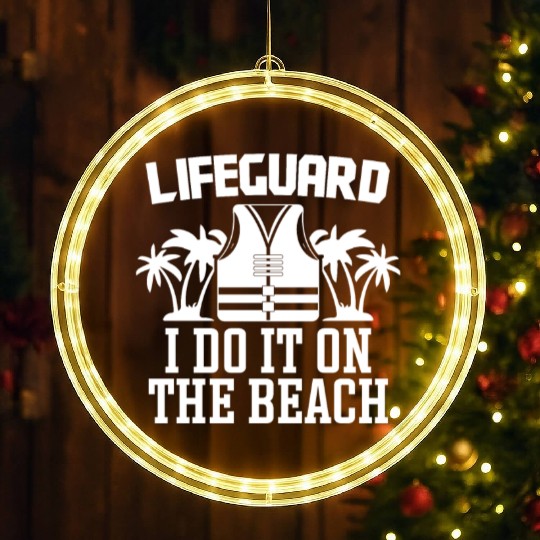 Lifeguard do it on beach swimming pool guard LED Christmas Window Lights