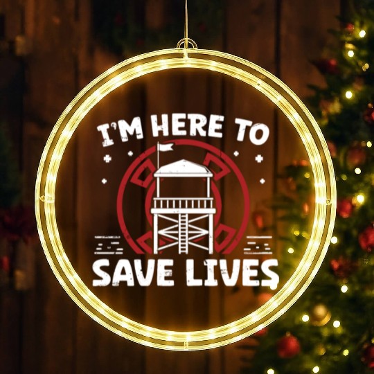 Lifeguard here to save lives swimming pool guard LED Christmas Window Lights