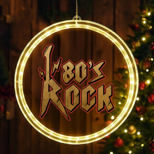 80s Rock Music Genre Eighties Vibe Retro Musician LED Christmas Window Lights
