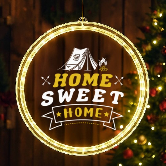 Camping Camper Tent Home Sweet Home LED Christmas Window Lights