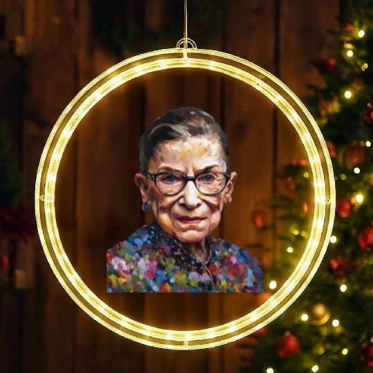 Ruth Bader Ginsburg portrait in a Monet style LED Christmas Window Lights