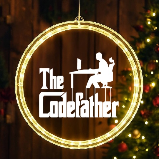 The Codefather Computer Scientist Programmer Cloud LED Christmas Window Lights