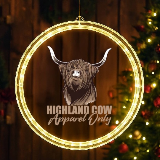 Highland Cow Apparel Only LED Christmas Window Lights