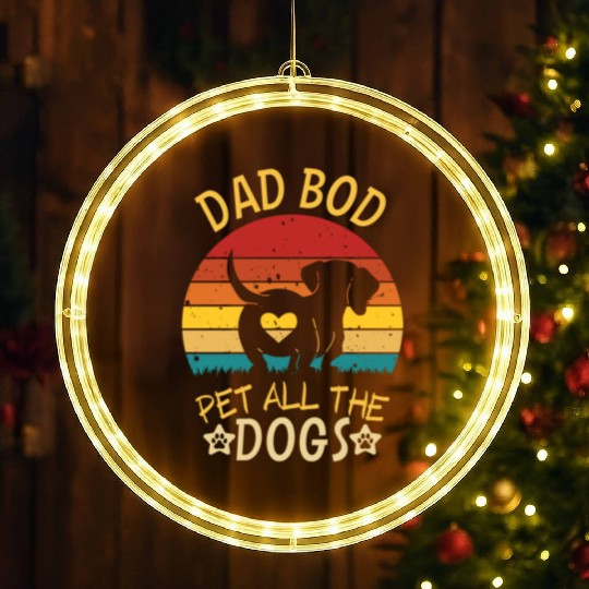 Father day dad pet all the dogs LED Christmas Window Lights