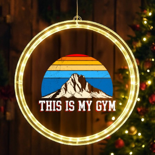 This is my Gym Hiker Mountain lover Hiking LED Christmas Window Lights