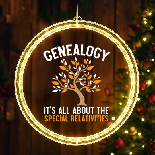 Genealogy It's All About The Special Relativities LED Christmas Window Lights