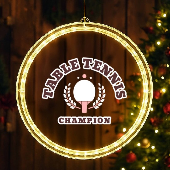 Table Tennis Ping Pong Sports Champion LED Christmas Window Lights