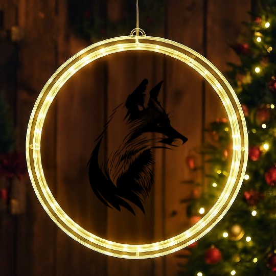 Pretty Forest Fox Nature Portrait LED Christmas Window Lights