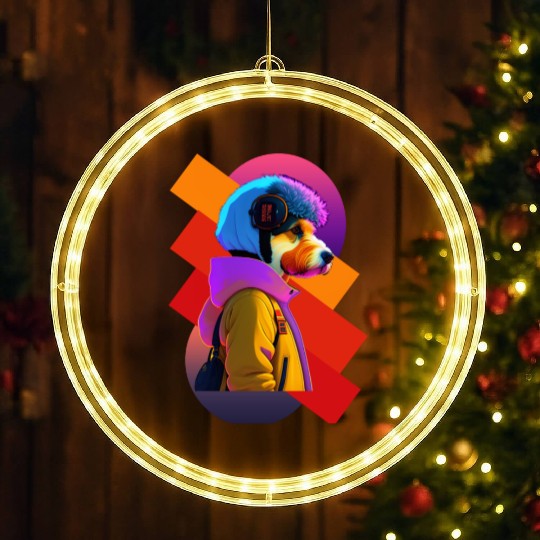 Retro Chic Meets Punk Edge: The Schnauzer Style LED Christmas Window Lights