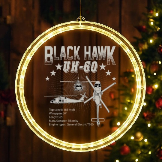 Sikorsky UH 60 Black Hawk LED Christmas Window Lights