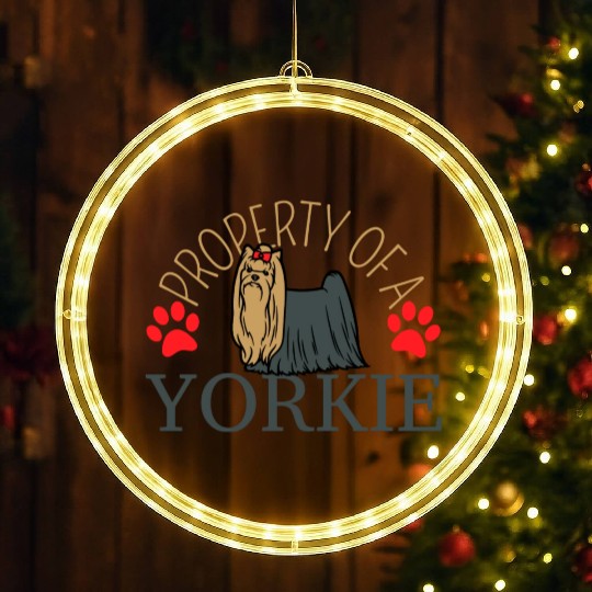 Property Of A Yorkie Yorkshire Lover LED Christmas Window Lights