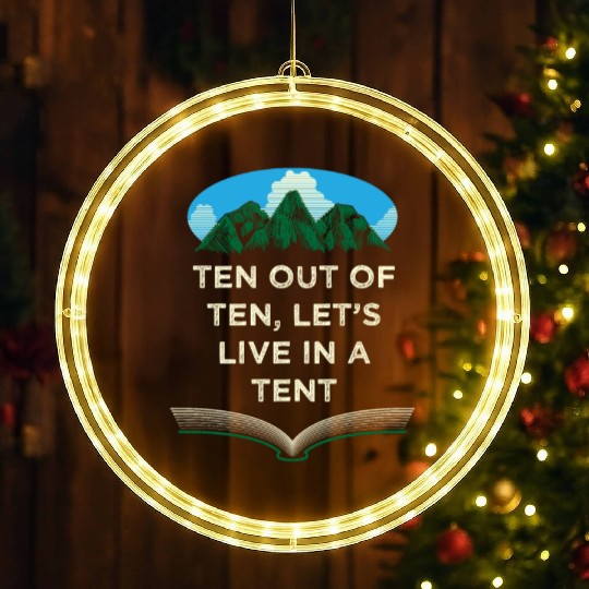 Lets Live in a Tent Camping Wildlife Camper Outdoo LED Christmas Window Lights