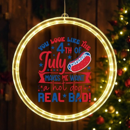 look like the 4th of july makes me want a hot dog LED Christmas Window Lights