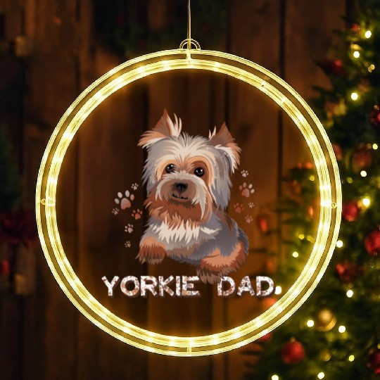 Yorkie Dad LED Christmas Window Lights