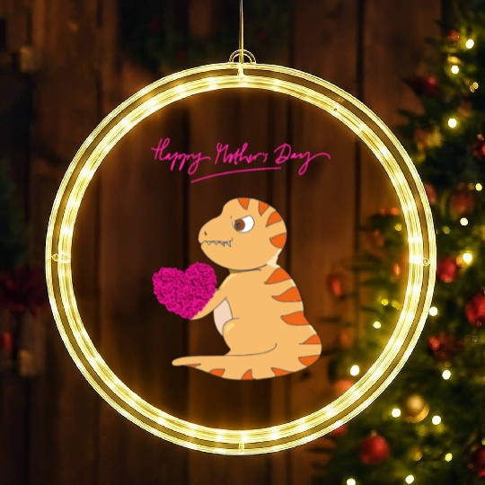 Valentine's day, dinosaur valentine pink heart LED Christmas Window Lights