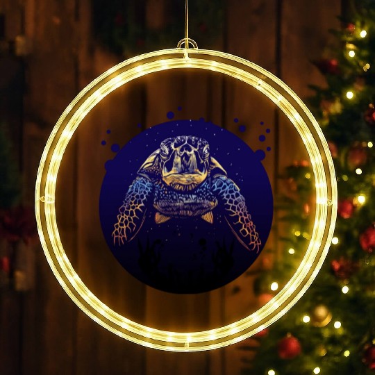 Sea Life - Colorful Sea Turtle LED Christmas Window Lights