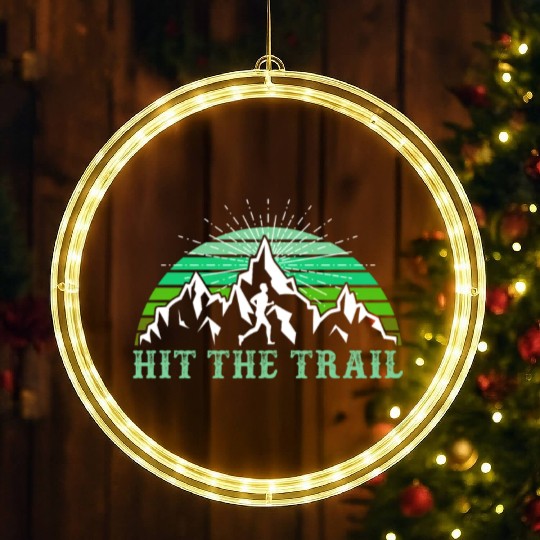Hit the Trail Hiker Mountain Love Hiking LED Christmas Window Lights