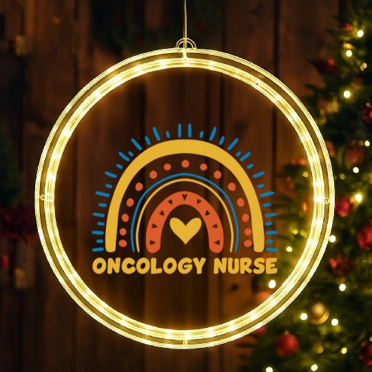 Great Oncology Nurse Rainbow RN Nurses Team LED Christmas Window Lights