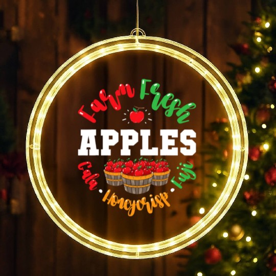 Apple Picking Farmer Fall For Toddlers Kids Women LED Christmas Window Lights