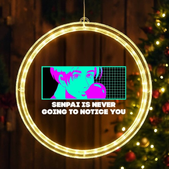 Senpai Is Never Going to Notice You Anime Funny Ma LED Christmas Window Lights