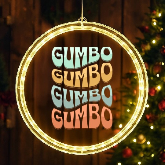 Gumbo Cajun Food Soup Lover LED Christmas Window Lights