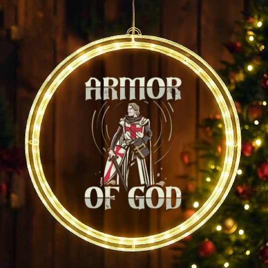 Armor of God Templar Knight Christian Faith Jesus LED Christmas Window Lights